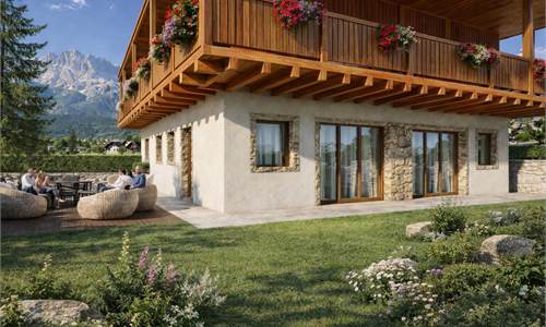 V1960 Ultimo App.to con giardino a S.Vito di Cadore cantiere Le Baite
